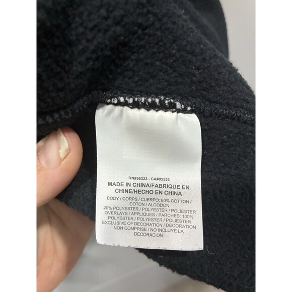 Vintage 2010s Nike Full Zip Hoodie Black  Swoosh Sleeve Hood Pocket Panels L - Picture 4 of 4